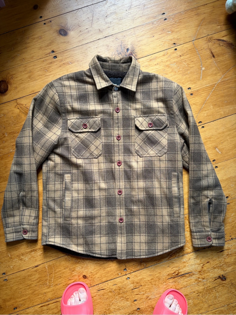 Stussy Men's Brown Plaid Button-Up Jacket
